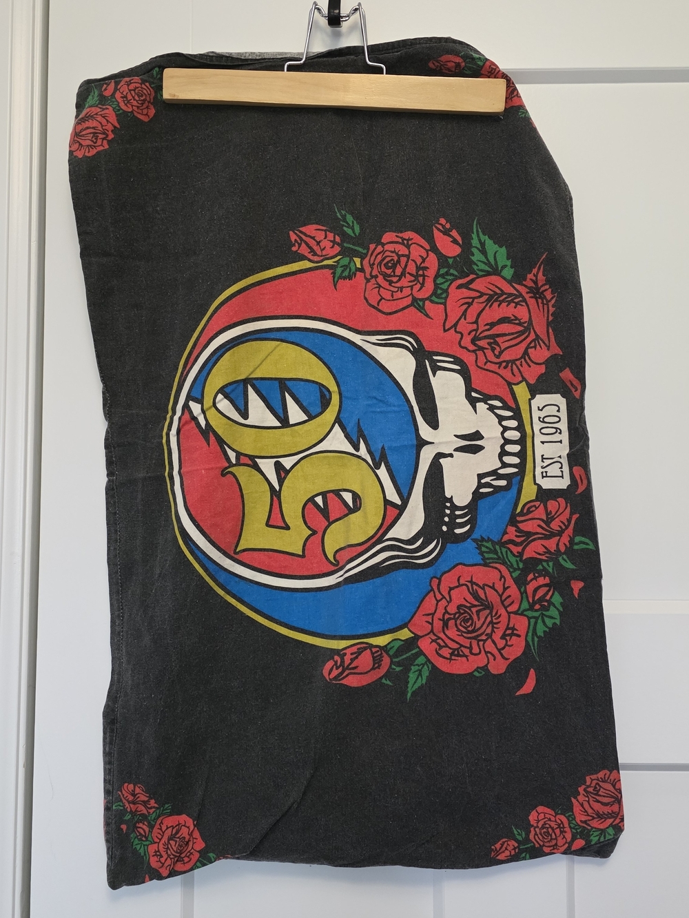 Grateful Dead Fare Thee Well 50th Anniversary Black Pillowcase with Skull